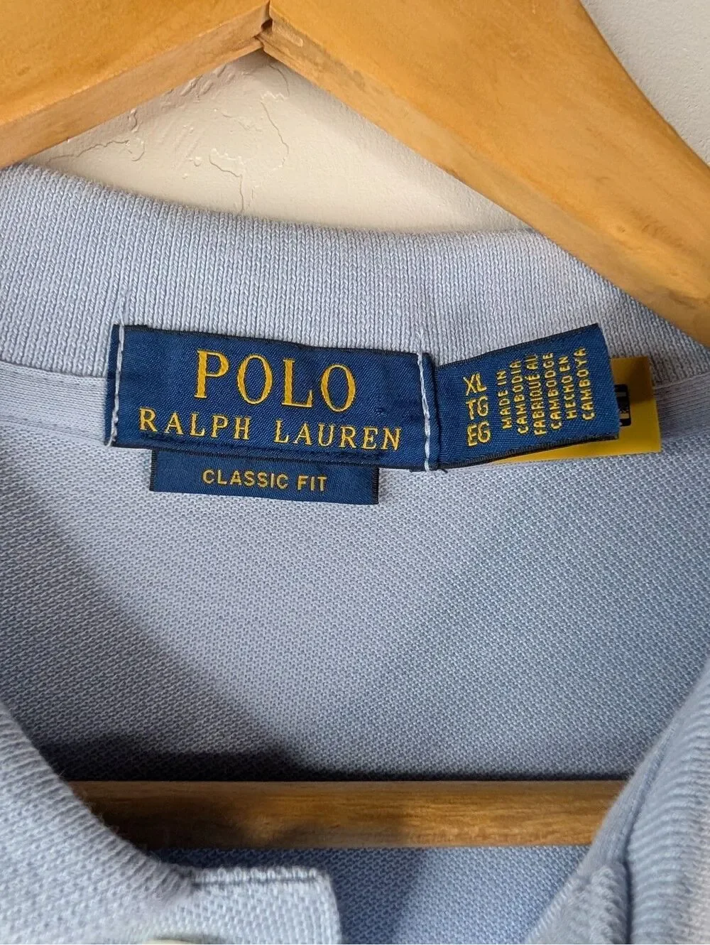 NWT Polo Ralph Lauren Classic Fit Light Blue Cotton Short Sleeve Polo Shirt XL